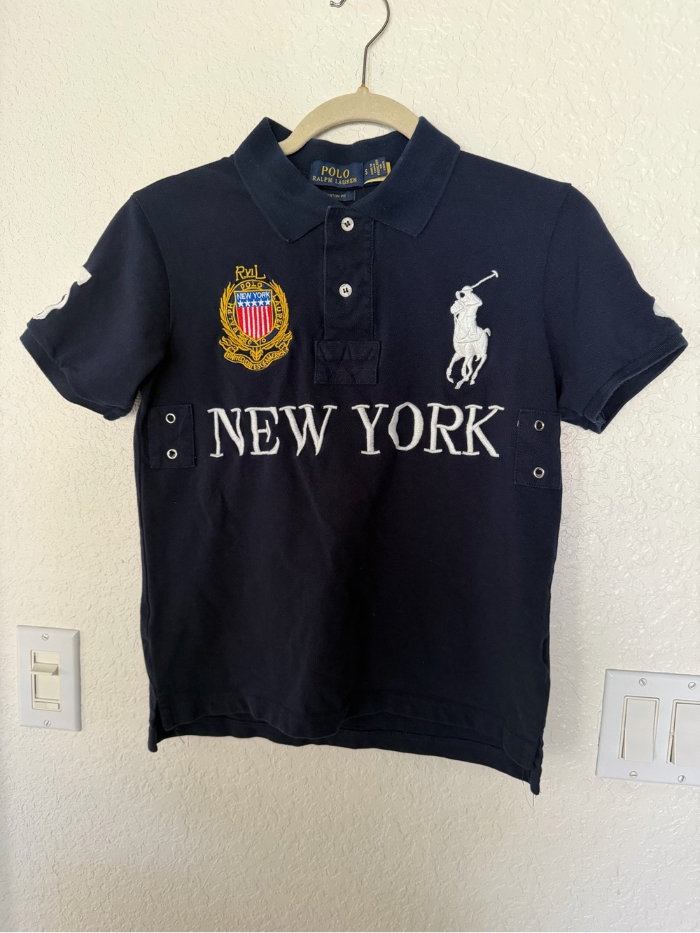 Polo Ralph Lauren New York Big Pony Unisex Polo Shirt S Navy Blue Chief Keef